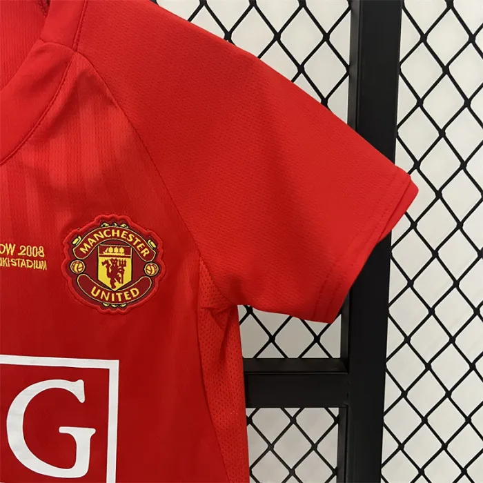 Camiseta retro de local del Manchester United para niños 07/08