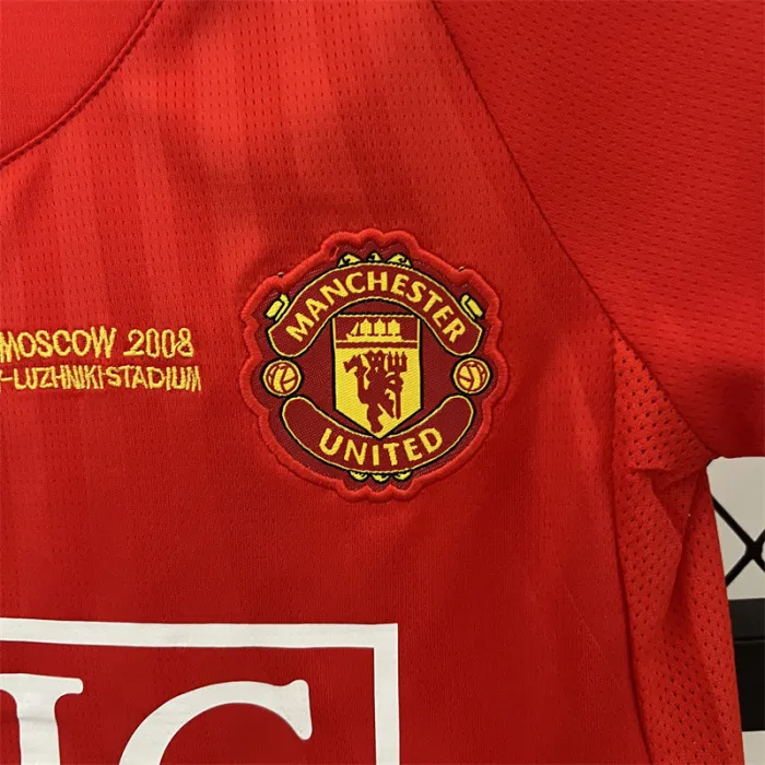 Camiseta retro de local del Manchester United para niños 07/08