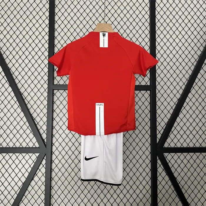 Camiseta retro de local del Manchester United para niños 07/08
