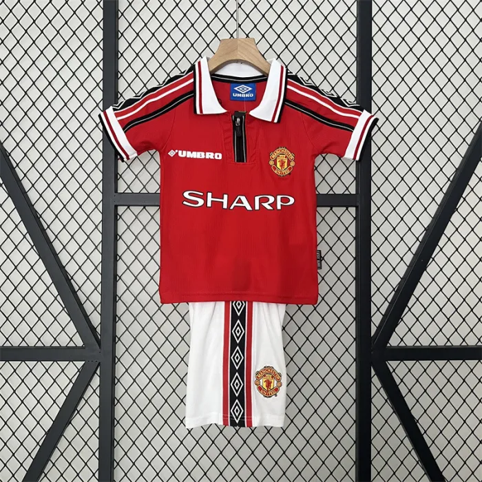 Camiseta retro de local del Manchester United para niños 98/99