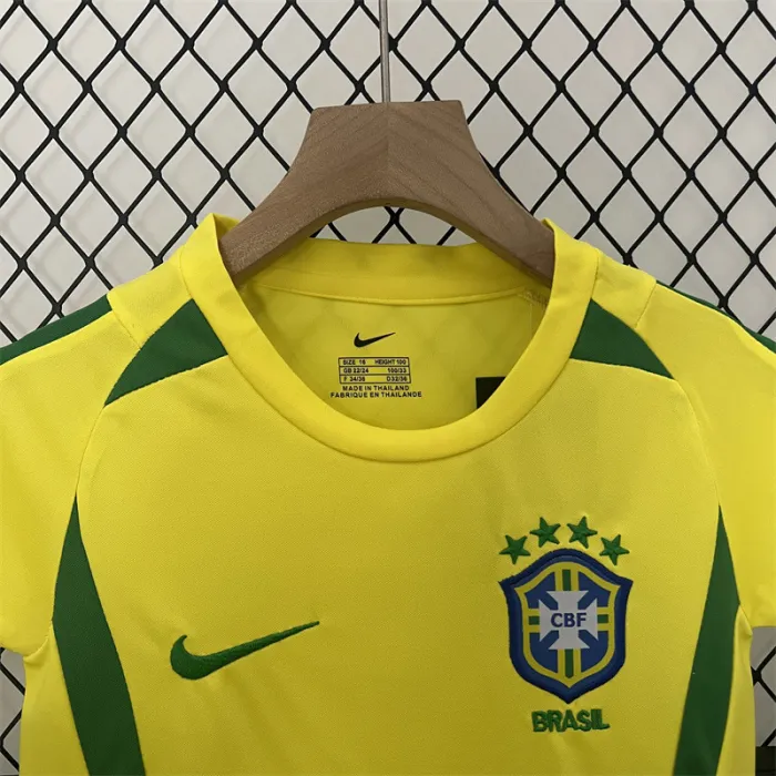 Retro Kids Brazil Home Jersey 2002