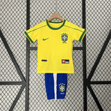Retro Kids Brazil Home Jersey 1998 - PalmSportss
