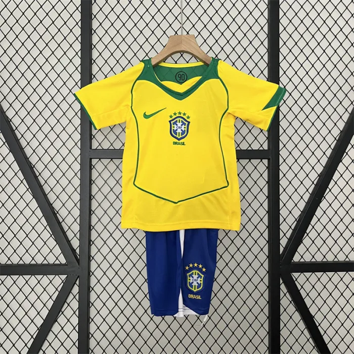 Retro Kids Brazil Home Jersey 2004