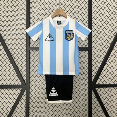 Camiseta retro local de Argentina para niños de 1986