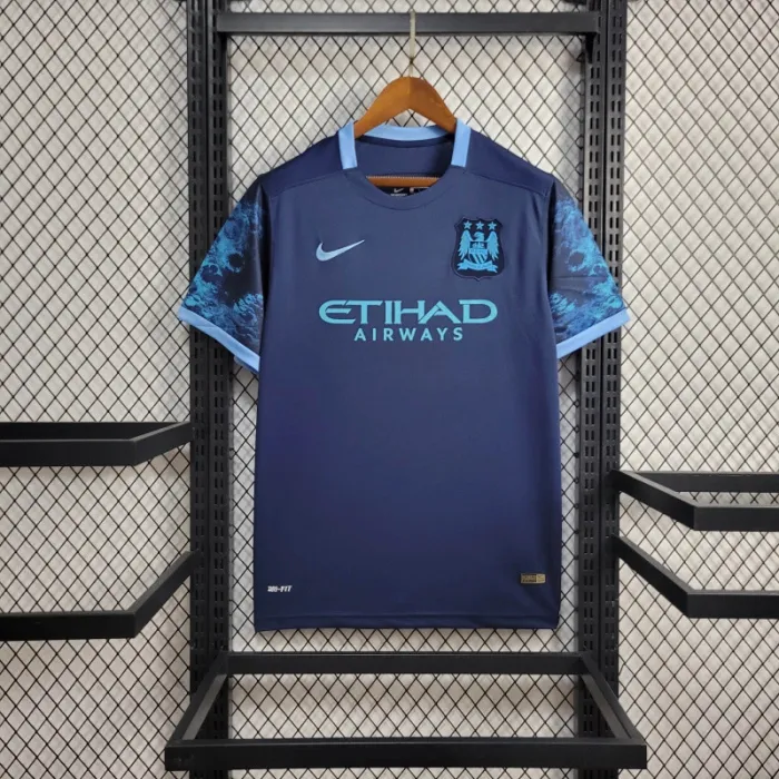 Camiseta de fútbol retro de visitante del Manchester City 15/16