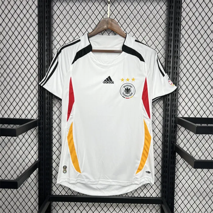 Camiseta de fútbol retro del equipo de fútbol de Alemania, kit de local 2006