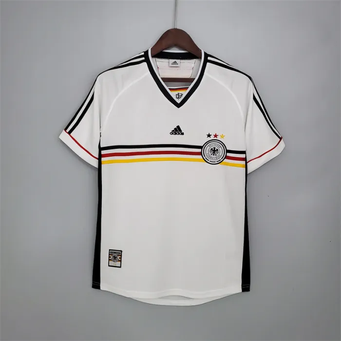 Camiseta de fútbol retro del equipo de fútbol de Alemania, kit de local, 1998