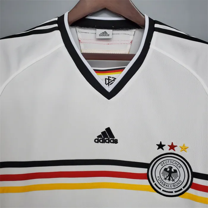 Camiseta de fútbol retro del equipo de fútbol de Alemania, kit de local, 1998