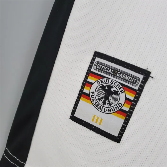 Camiseta de fútbol retro del equipo de fútbol de Alemania, kit de local, 1998
