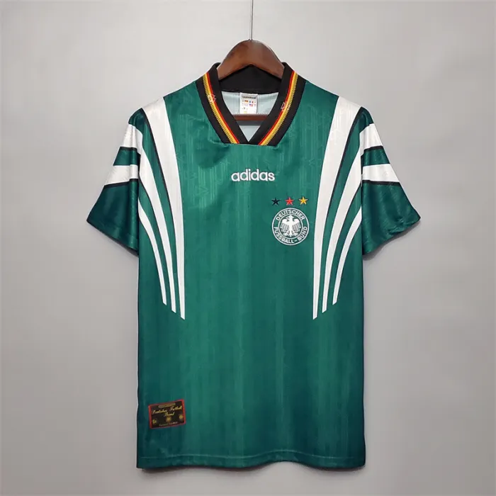 Camiseta de fútbol retro del equipo de fútbol de Alemania, camiseta de visitante, kit de 1996