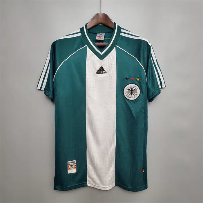 Camiseta de fútbol retro del equipo de fútbol de Alemania, camiseta de visitante, kit de 1998