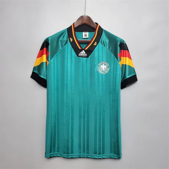 Camiseta de fútbol retro del equipo de fútbol de Alemania, camiseta de visitante, kit de 1992