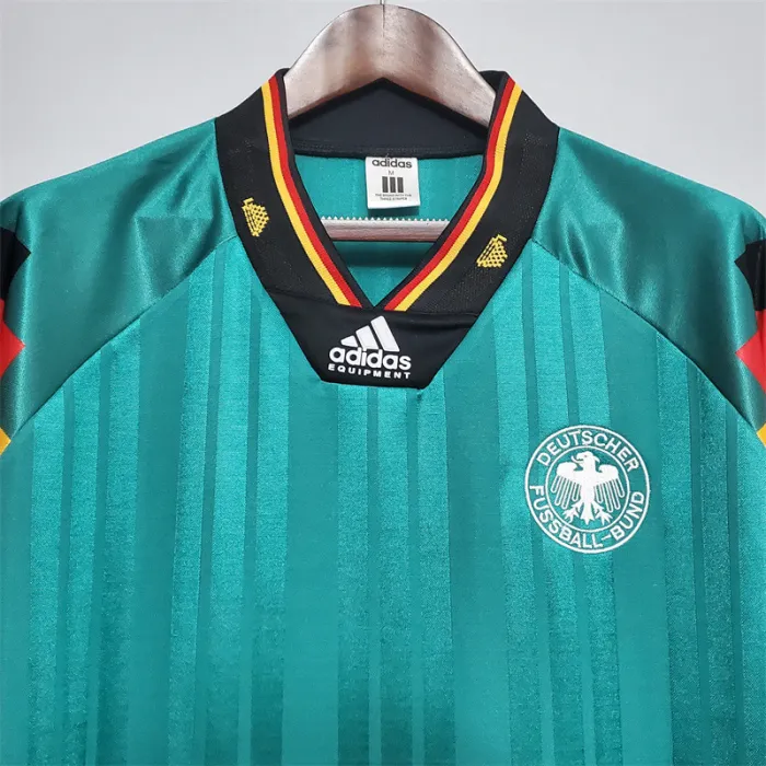 Camiseta de fútbol retro del equipo de fútbol de Alemania, camiseta de visitante, kit de 1992