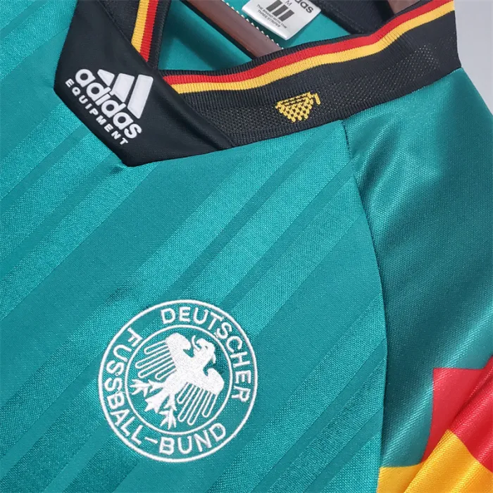 Camiseta de fútbol retro del equipo de fútbol de Alemania, camiseta de visitante, kit de 1992