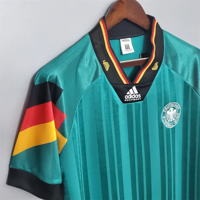 Camiseta de fútbol retro del equipo de fútbol de Alemania, camiseta de visitante, kit de 1992