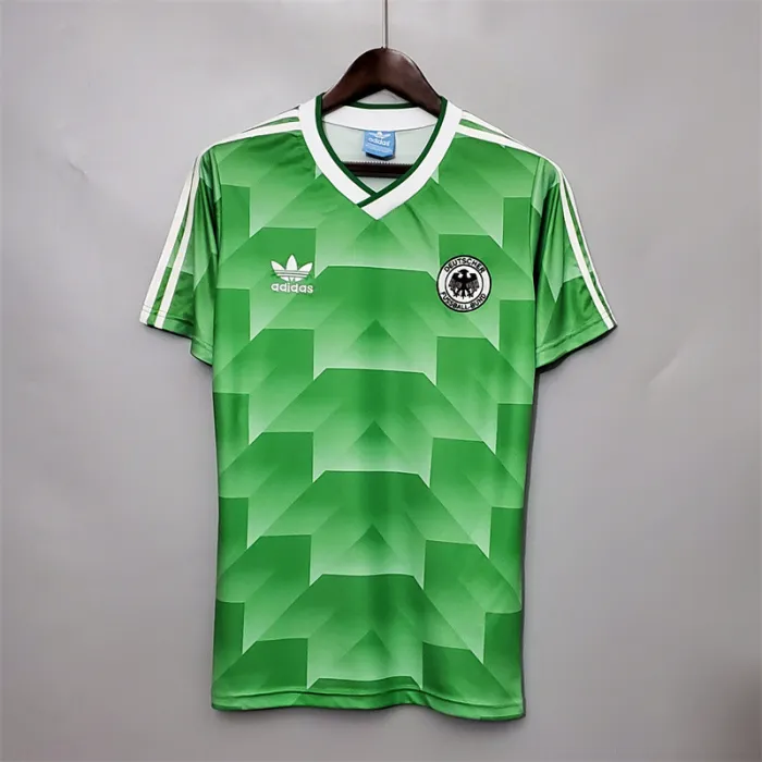 Camiseta de fútbol retro del equipo de fútbol de Alemania, camiseta de visitante, kit de 1988