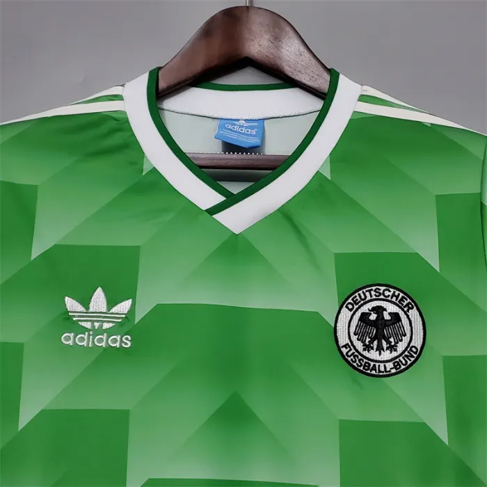 Camiseta de fútbol retro del equipo de fútbol de Alemania, camiseta de visitante, kit de 1988