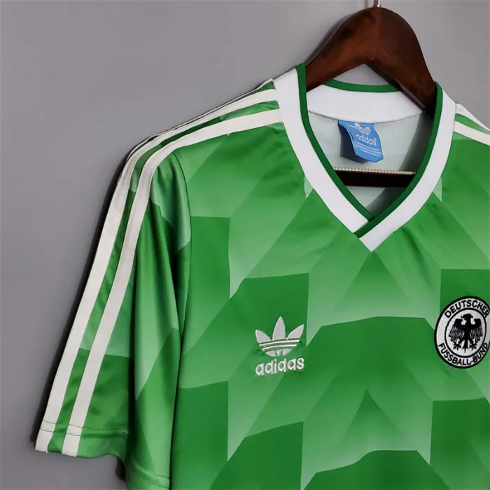 Camiseta de fútbol retro del equipo de fútbol de Alemania, camiseta de visitante, kit de 1988