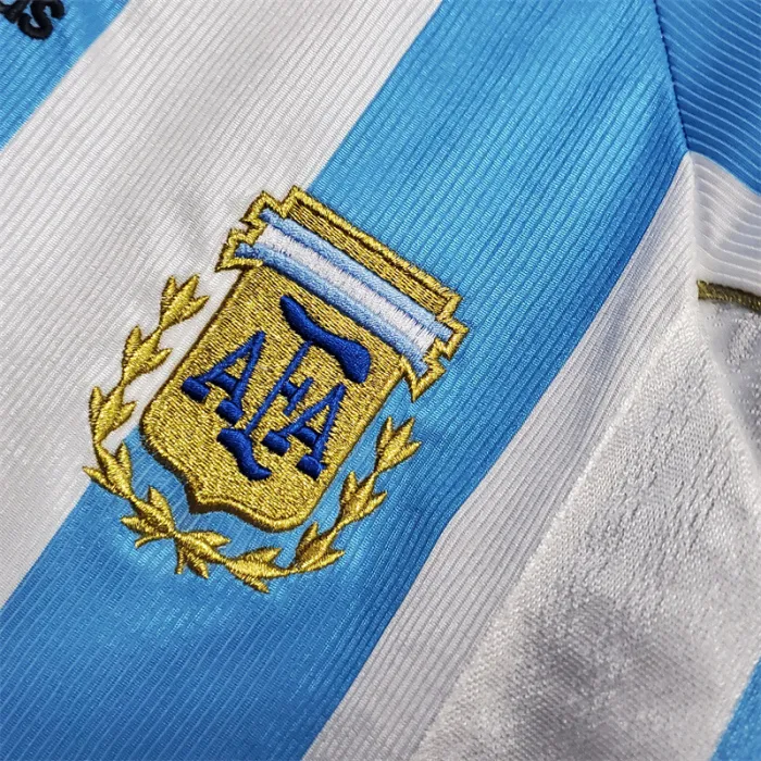 Camiseta de fútbol retro del equipo de fútbol de Argentina, kit de inicio, 1998