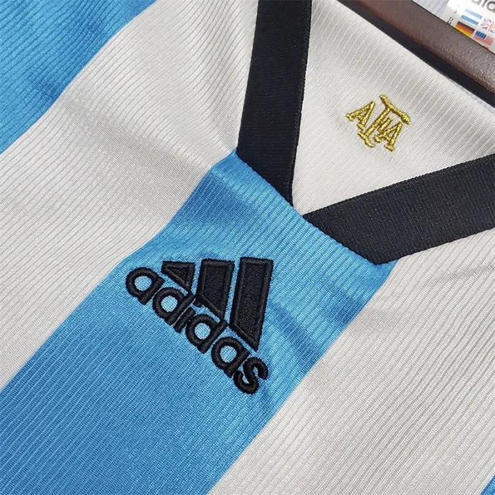 Camiseta de fútbol retro del equipo de fútbol de Argentina, kit de inicio, 1998