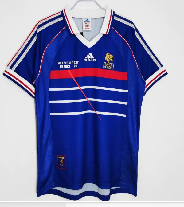 France Jersey Home Kit 1998 Retro Football Team Soccer Shirt