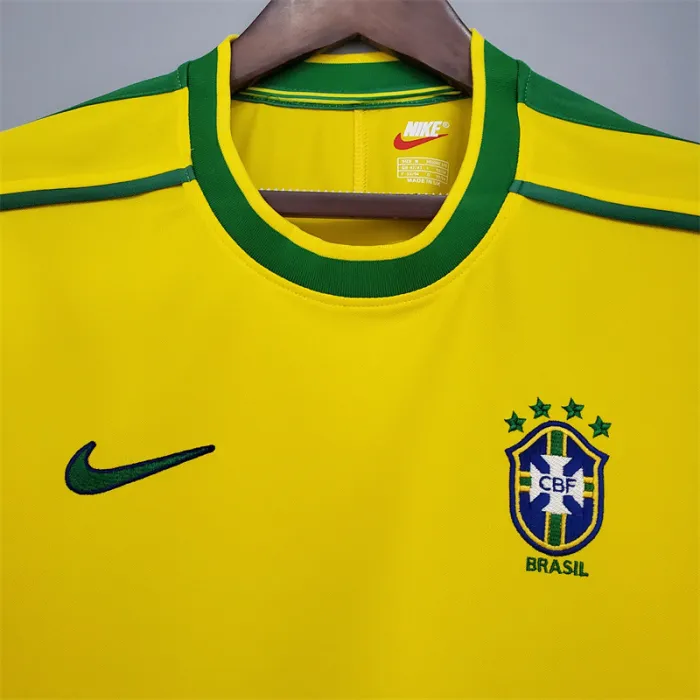 Brazil Jersey Home Kit 1998 Retro Football Team Soccer Shirt