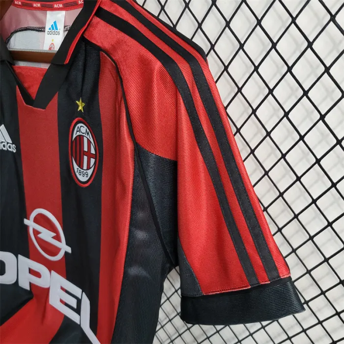 Camiseta de fútbol retro del AC Milan para el equipo local de la temporada 98/99