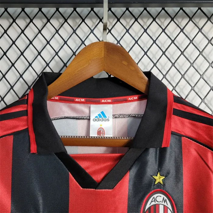 Camiseta de fútbol retro del AC Milan para el equipo local de la temporada 98/99