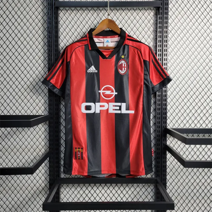 Camiseta de fútbol retro del AC Milan para el equipo local de la temporada 98/99