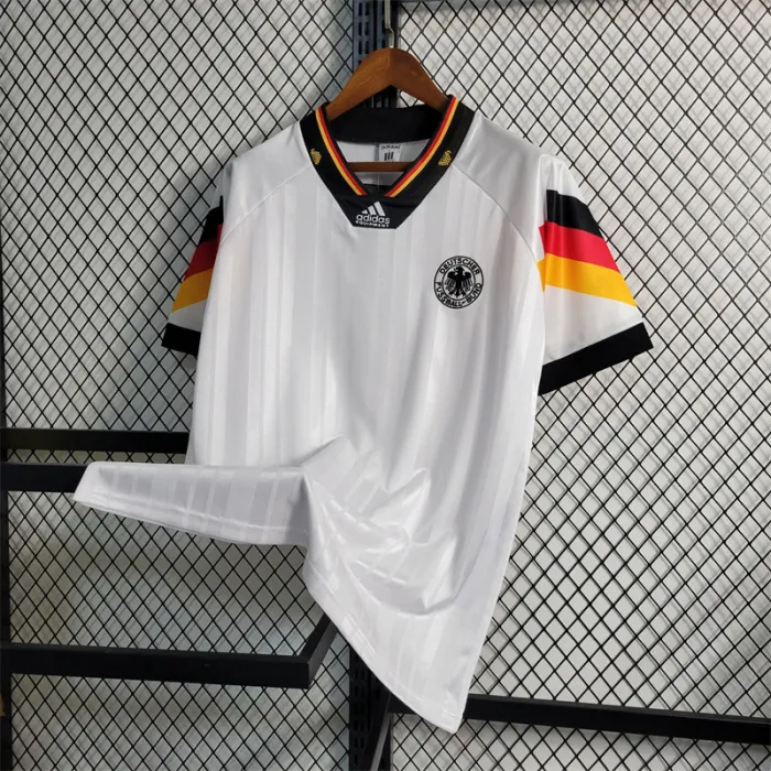 Camiseta de fútbol retro del equipo de fútbol de Alemania, kit de local, 1992