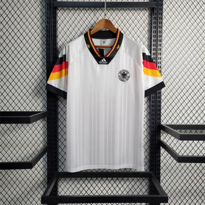 Camiseta de fútbol retro del equipo de fútbol de Alemania, kit de local, 1992