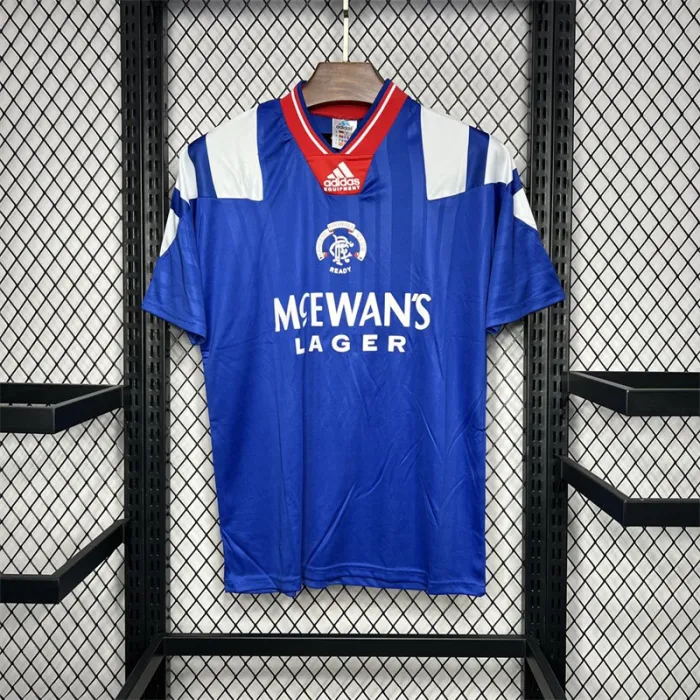Camiseta de fútbol retro de local del Rangers 1992-1994