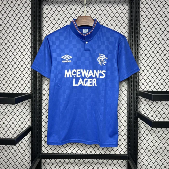 Camiseta de fútbol retro de local del Rangers 1987-1990