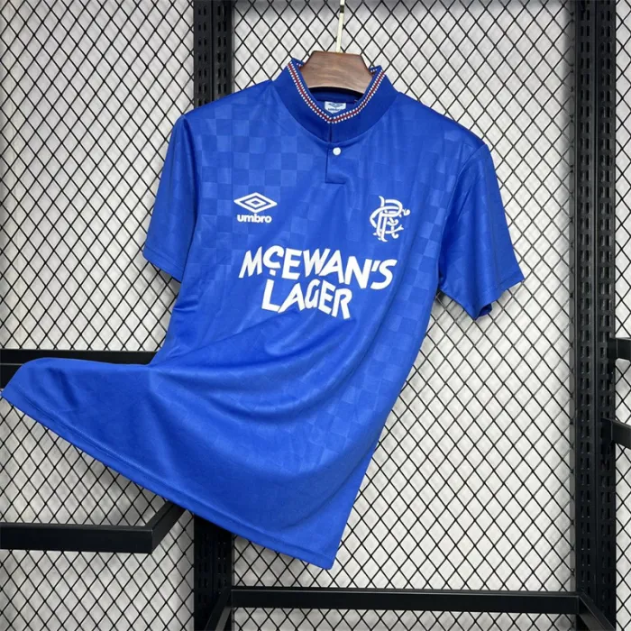 Camiseta de fútbol retro de local del Rangers 1987-1990