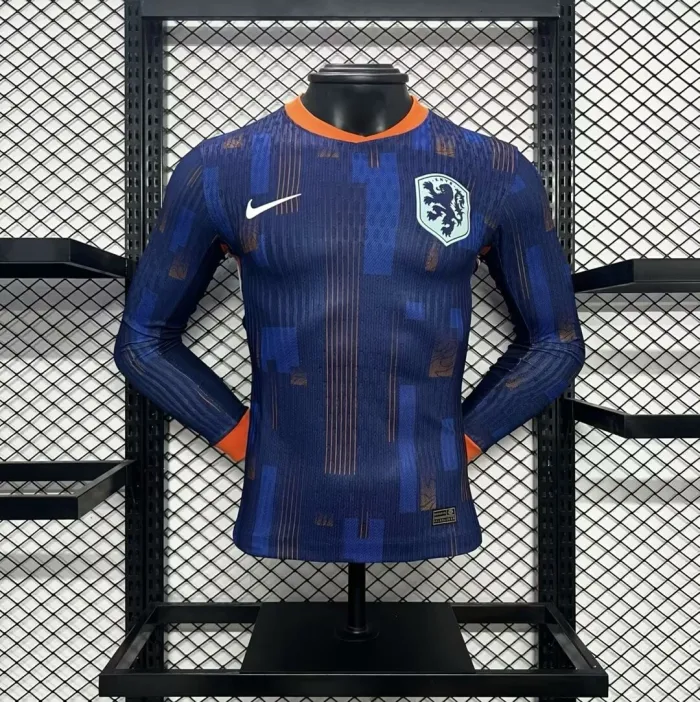 Versión del jugador Camiseta visitante de Holanda 24/25 Eurocopa 2024 Kit de fútbol de manga larga