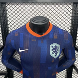 Player Version Netherlands Away Jersey 24/25 Euro Cup 2024 Football Kit long sleeve - PalmSportss