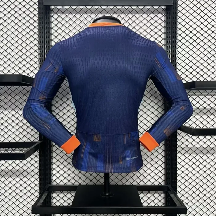 Versión del jugador Camiseta visitante de Holanda 24/25 Eurocopa 2024 Kit de fútbol de manga larga