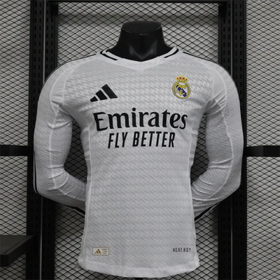 Versión para jugadores Camiseta de fútbol de manga larga del Real Madrid Home Kit 24/25