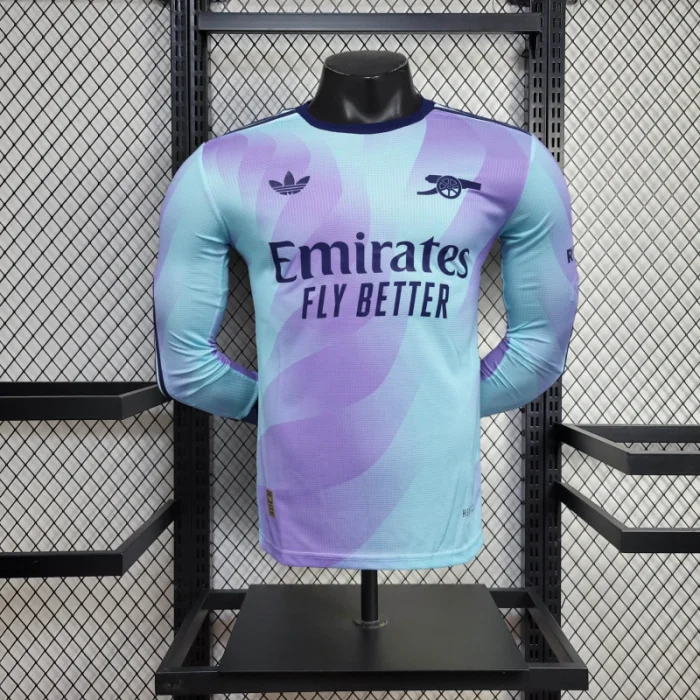 Camiseta de fútbol de manga larga del Arsenal 24/25, tercera equipación, versión para jugadores
