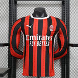 Player Version AC Milan Home Kit 24/25 Football Jersey Long Sleeves - PalmSportss
