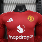 Player Manchester United Home Kit 24/25 Football Jersey Long Sleeves - PalmSportss