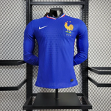 Player France Home Kit 24/25 Euro Cup 2024 Long Sleeves Football Jersey - PalmSportss