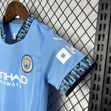 Kids Manchester City Home Kit 24/25 Football Jersey - PalmSportss