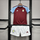Kids Aston Villa Home Kit 24/25 Football Jersey - PalmSportss