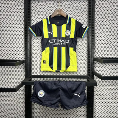 Camiseta de visitante del Manchester City para niños 24/25 Kit de fútbol