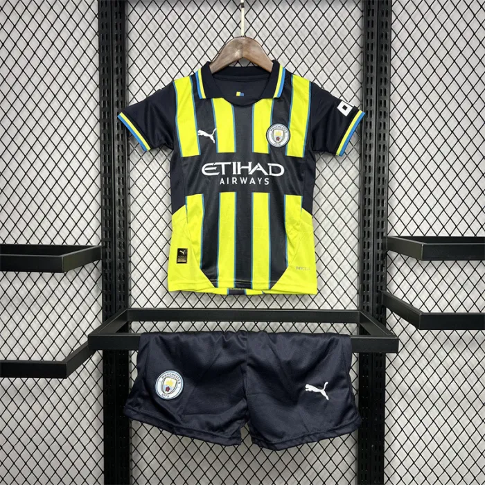 Camiseta de visitante del Manchester City para niños 24/25 Kit de fútbol