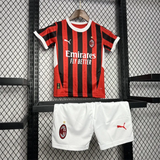 Kids AC Milan Home Jersey 24/25 Football Kit - PalmSportss