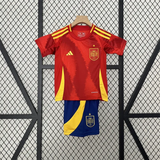 Kids Spain Home Kit 24/25 Euro Cup 2024 Football Jersey - PalmSportss
