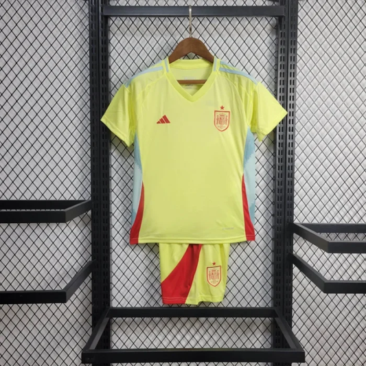 Kids Spain Away Kit 24/25 Euro Cup 2024 Football Jersey