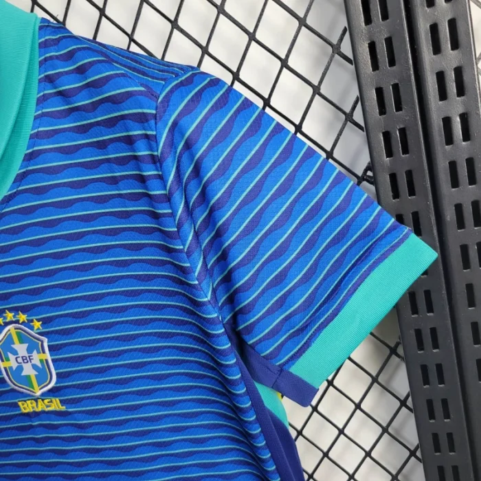 Camiseta de fútbol de visitante de Brasil para niños 24/25 Copa América 2024